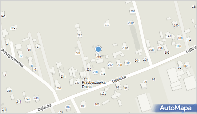 Rzeszów, Dębicka, 216, mapa Rzeszów