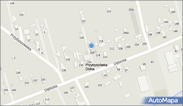 Rzeszów, Dębicka, 220, mapa Rzeszów