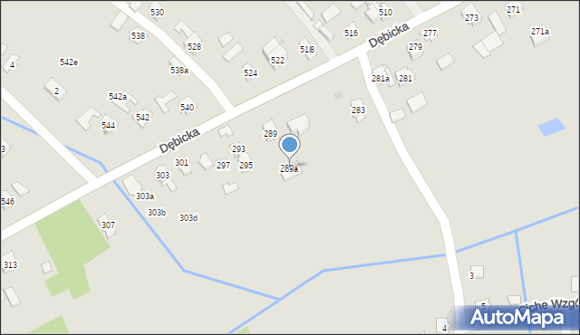 Rzeszów, Dębicka, 289a, mapa Rzeszów