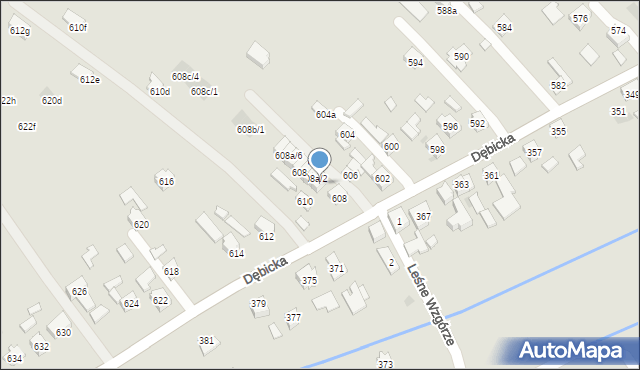 Rzeszów, Dębicka, 608a/1, mapa Rzeszów