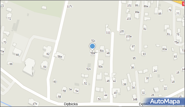 Rzeszów, Dębicka, 52a, mapa Rzeszów