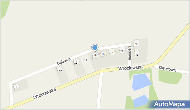 Samotwór, Dębowa, 16, mapa Samotwór