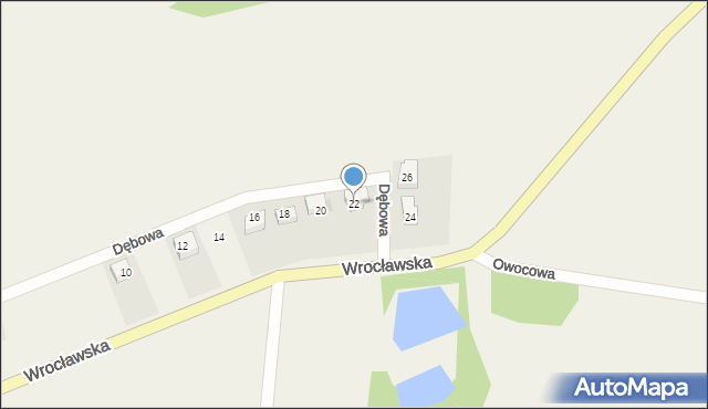 Samotwór, Dębowa, 22, mapa Samotwór