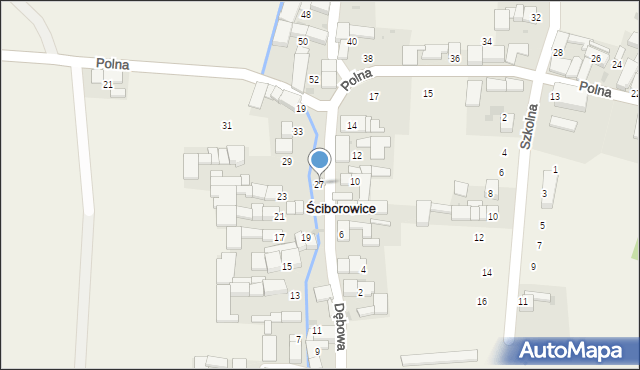 Ściborowice, Dębowa, 27, mapa Ściborowice