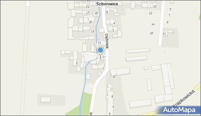 Ściborowice, Dębowa, 3, mapa Ściborowice