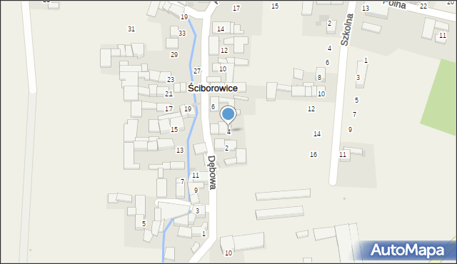 Ściborowice, Dębowa, 4, mapa Ściborowice