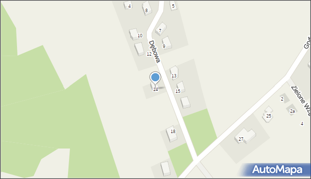 Sierakowice, Dębowa, 14, mapa Sierakowice