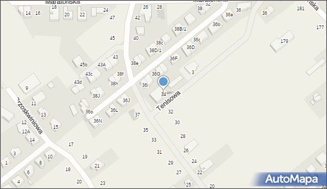 Skórzewo, Dębowa, 34, mapa Skórzewo