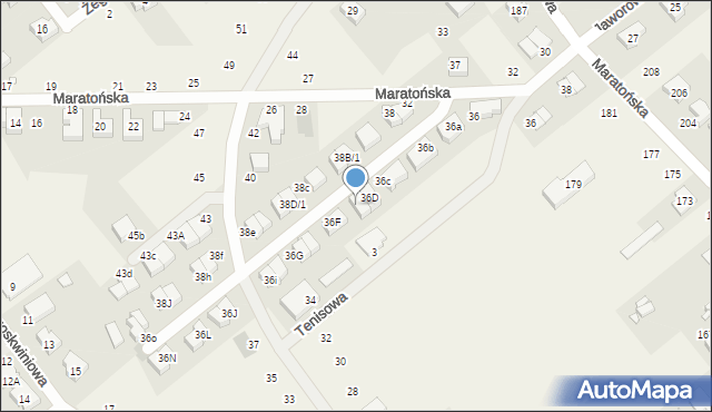 Skórzewo, Dębowa, 36E, mapa Skórzewo