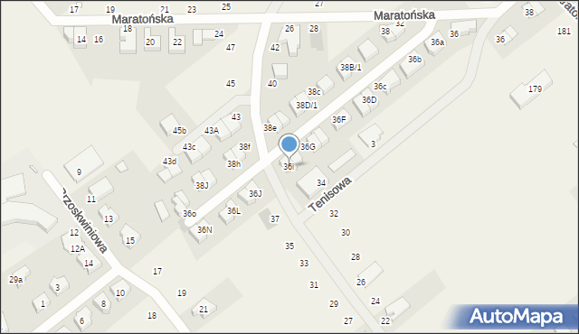 Skórzewo, Dębowa, 36i, mapa Skórzewo