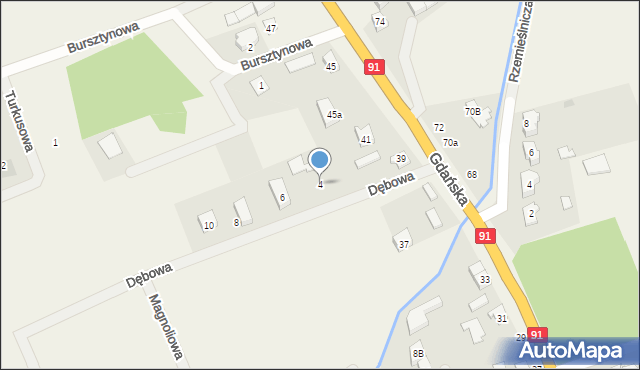 Skowarcz, Dębowa, 4, mapa Skowarcz