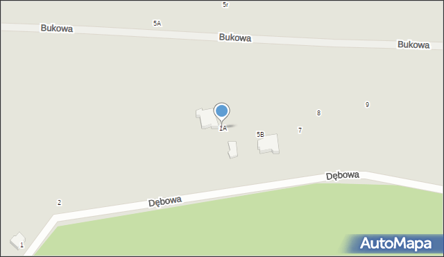 Skwierzyna, Dębowa, 1A, mapa Skwierzyna