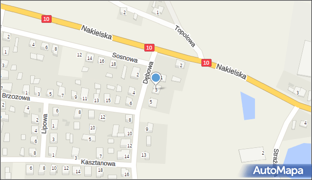 Ślesin, Dębowa, 3, mapa Ślesin