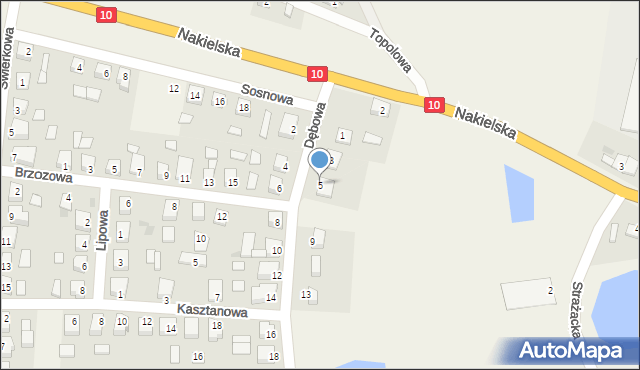 Ślesin, Dębowa, 5, mapa Ślesin