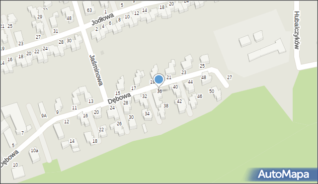 Słupsk, Dębowa, 36, mapa Słupska