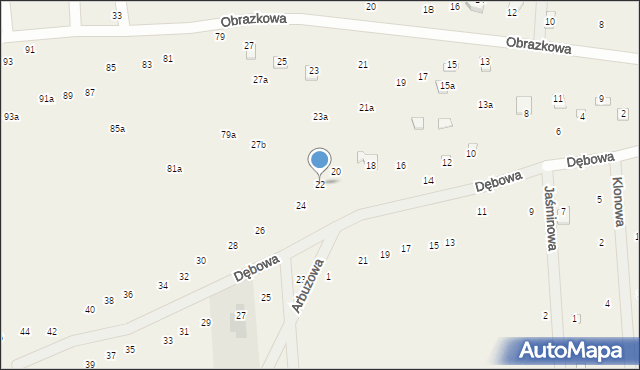 Stawinoga, Dębowa, 22, mapa Stawinoga