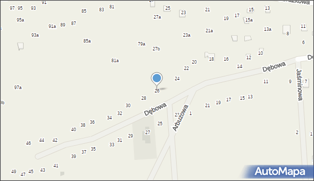 Stawinoga, Dębowa, 26, mapa Stawinoga