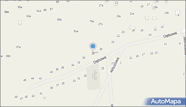 Stawinoga, Dębowa, 28, mapa Stawinoga