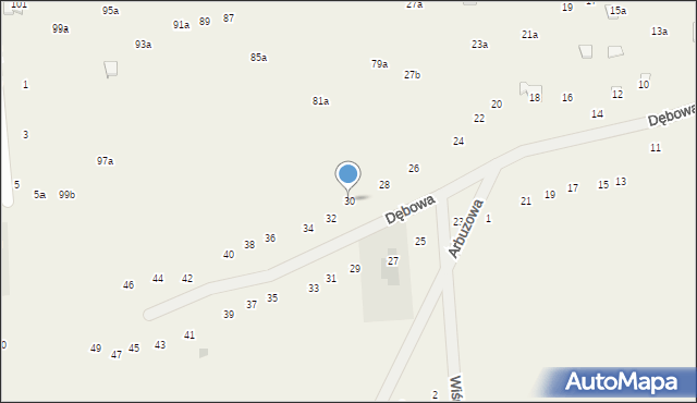 Stawinoga, Dębowa, 30, mapa Stawinoga