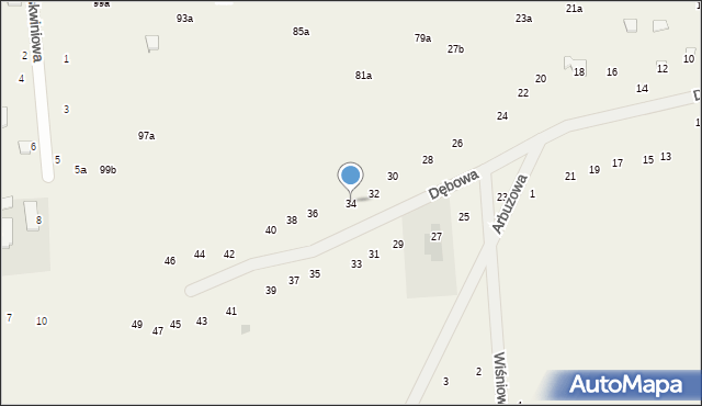 Stawinoga, Dębowa, 34, mapa Stawinoga