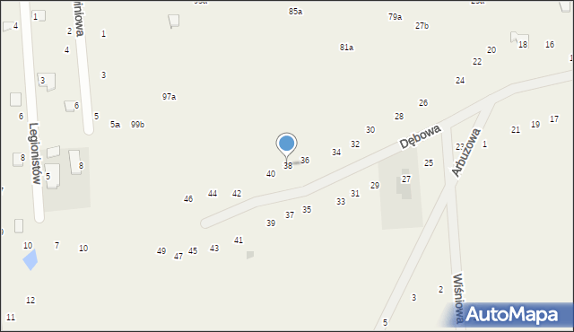 Stawinoga, Dębowa, 38, mapa Stawinoga