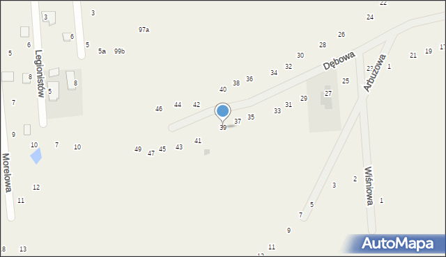 Stawinoga, Dębowa, 39, mapa Stawinoga