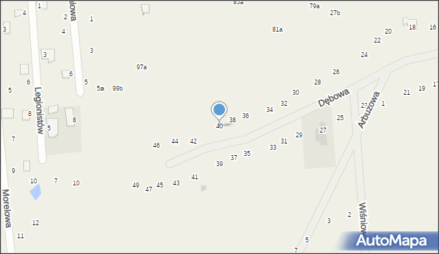 Stawinoga, Dębowa, 40, mapa Stawinoga