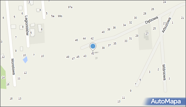 Stawinoga, Dębowa, 41, mapa Stawinoga