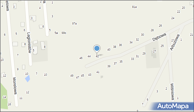 Stawinoga, Dębowa, 42, mapa Stawinoga