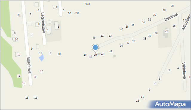 Stawinoga, Dębowa, 45, mapa Stawinoga