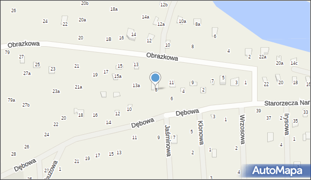 Stawinoga, Dębowa, 8, mapa Stawinoga