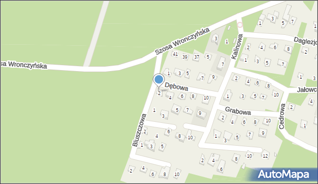 Stęszewko, Dębowa, 2, mapa Stęszewko