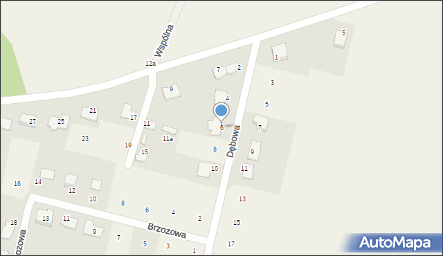 Strzelce Górne, Dębowa, 6, mapa Strzelce Górne