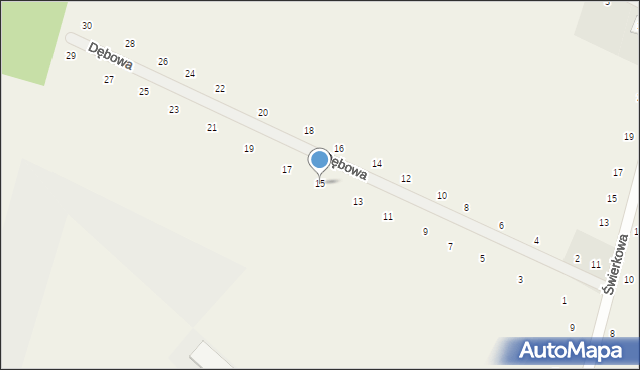 Suszno, Dębowa, 15, mapa Suszno