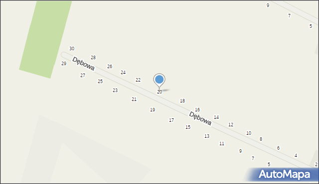 Suszno, Dębowa, 20, mapa Suszno