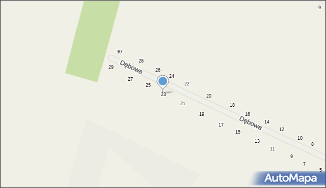 Suszno, Dębowa, 23, mapa Suszno
