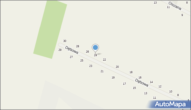 Suszno, Dębowa, 24, mapa Suszno