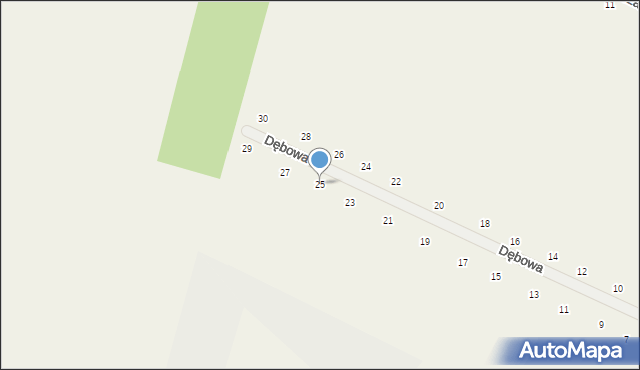 Suszno, Dębowa, 25, mapa Suszno