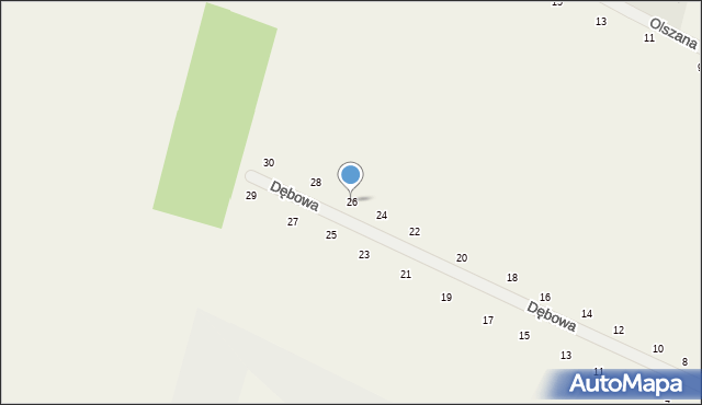 Suszno, Dębowa, 26, mapa Suszno