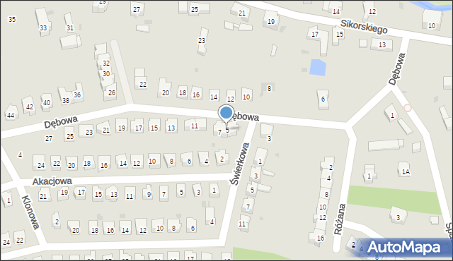 Świebodzice, Dębowa, 5, mapa Świebodzice