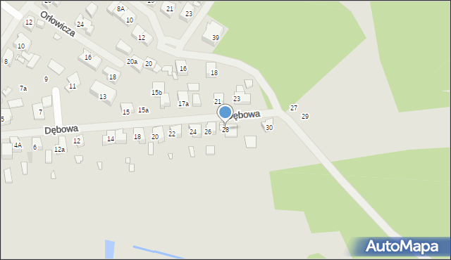 Szczecin, Dębowa, 28, mapa Szczecina