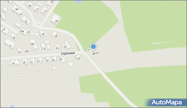 Szczecin, Dębowa, 29, mapa Szczecina