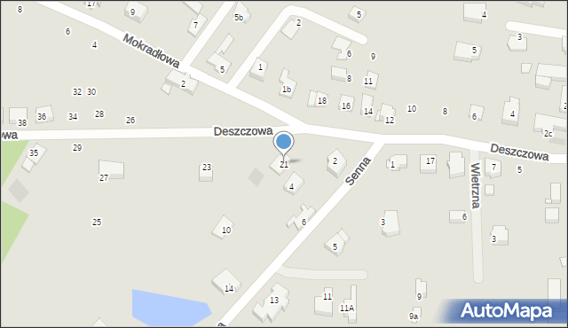 Szczecin, Deszczowa, 21, mapa Szczecina