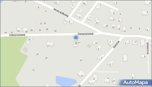 Szczecin, Deszczowa, 23, mapa Szczecina