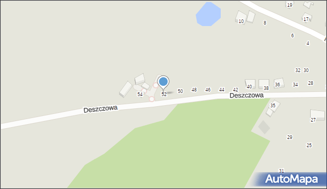 Szczecin, Deszczowa, 52, mapa Szczecina