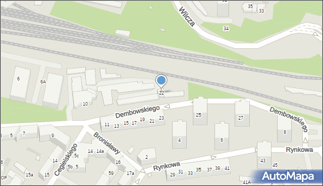 Szczecin, Dembowskiego Edwarda, 22, mapa Szczecina