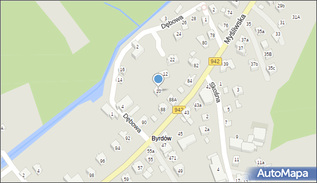 Szczyrk, Dębowa, 10, mapa Szczyrk