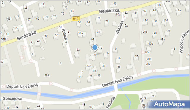 Szczyrk, Deptak nad Żylicą, 29, mapa Szczyrk