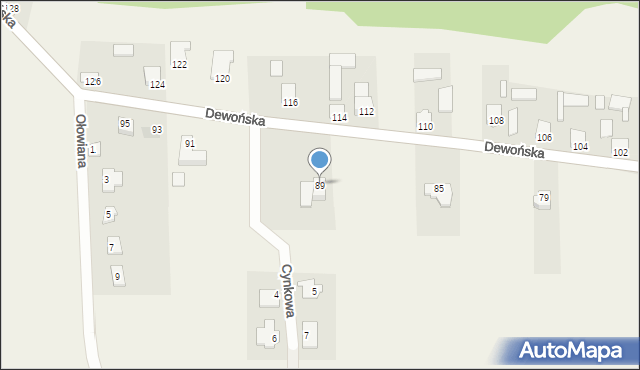 Szewce, Dewońska, 89, mapa Szewce