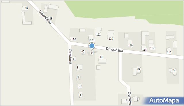 Szewce, Dewońska, 93, mapa Szewce